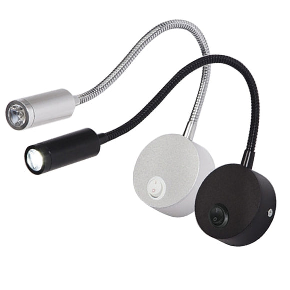 Three styles1W 3W LED Hoses Wall Lamp Flexible Home Hotel Bedside Reading Lamp Wall Light Modern Fashion Book Lights  LED Bulbs