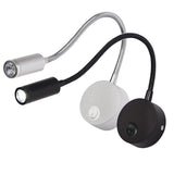Three styles1W 3W LED Hoses Wall Lamp Flexible Home Hotel Bedside Reading Lamp Wall Light Modern Fashion Book Lights  LED Bulbs