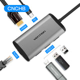 Vention Thunderbolt 3 Dock USB Hub Type C to HDMI USB3.0 RJ45 Adapter for MacBook Samsung Dex S10/S9/S8 Huawei USB-C Converter