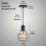 Nordic Pendant Lights Iron Minimalist Loft Cage Pyramid Pendant Lamp Modern Industrial Metal Hanging Lamp Parlor E26 E27 LED NEW