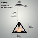 Nordic Pendant Lights Iron Minimalist Loft Cage Pyramid Pendant Lamp Modern Industrial Metal Hanging Lamp Parlor E26 E27 LED NEW