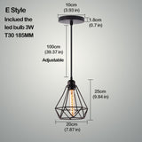 Nordic Pendant Lights Iron Minimalist Loft Cage Pyramid Pendant Lamp Modern Industrial Metal Hanging Lamp Parlor E26 E27 LED NEW