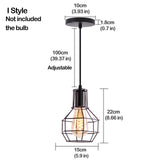 Nordic Pendant Lights Iron Minimalist Loft Cage Pyramid Pendant Lamp Modern Industrial Metal Hanging Lamp Parlor E26 E27 LED NEW