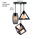 Nordic Pendant Lights Iron Minimalist Loft Cage Pyramid Pendant Lamp Modern Industrial Metal Hanging Lamp Parlor E26 E27 LED NEW