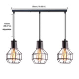 Nordic Pendant Lights Iron Minimalist Loft Cage Pyramid Pendant Lamp Modern Industrial Metal Hanging Lamp Parlor E26 E27 LED NEW