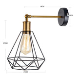 ZhaoKe Modern  Industrial Vintage Cage Pendant Light Iron Art Diamond Pyramid Wrought home Ceiling Lamp Suitable for E27 bulbs
